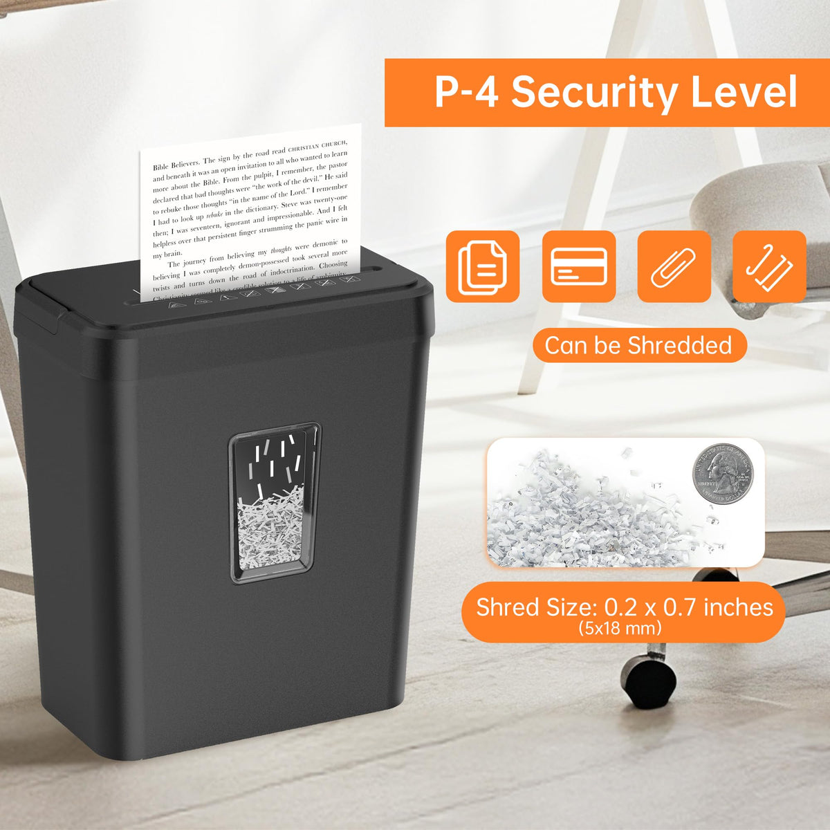 Locksworth 16-Sheet Cross Cut Paper Shredder, 6 Gallon Heavy Duty Commercial Shredder for Home Office, P-4 High Security Shredders for Paper/CD/Credit Card/Staple/Clip, 60 Mins Continuous Running
