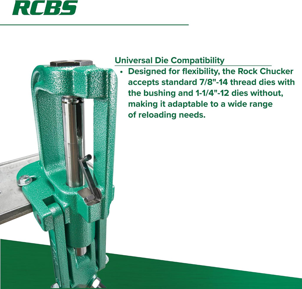 RCBS Rock Chucker Supreme Single Stage Reloading Press â Cast Iron â Green