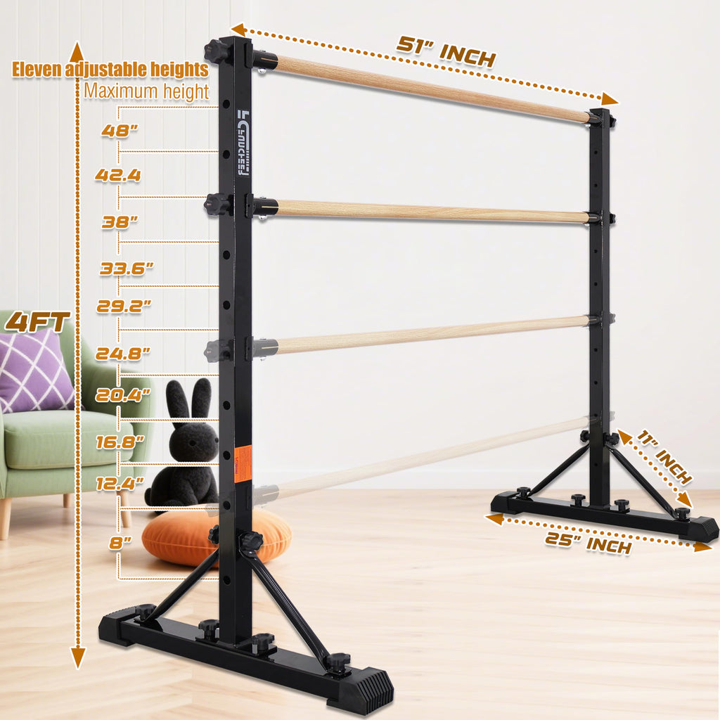 FC FUNCHEER Adjustable Ballet Barre,Portable Dance bar,Fitness Equipment for Dance & Balance Excercise,Super Sturdy for Balance Workout,Weight Limit 250 LBS
