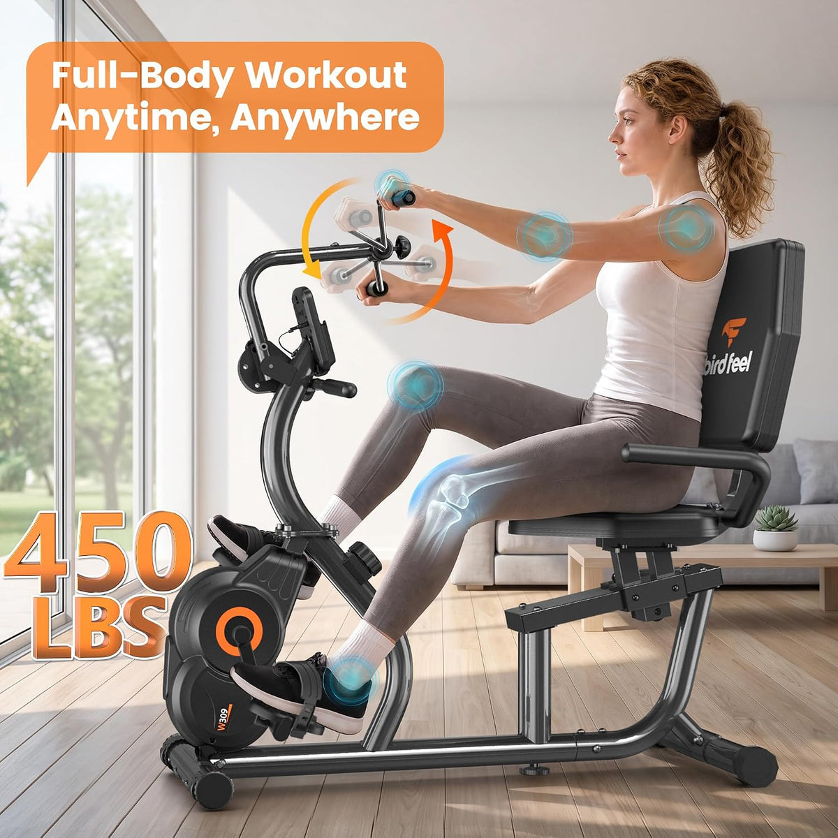 Recumbent Exercise Bike for Home, Stationary Bike for Seniors