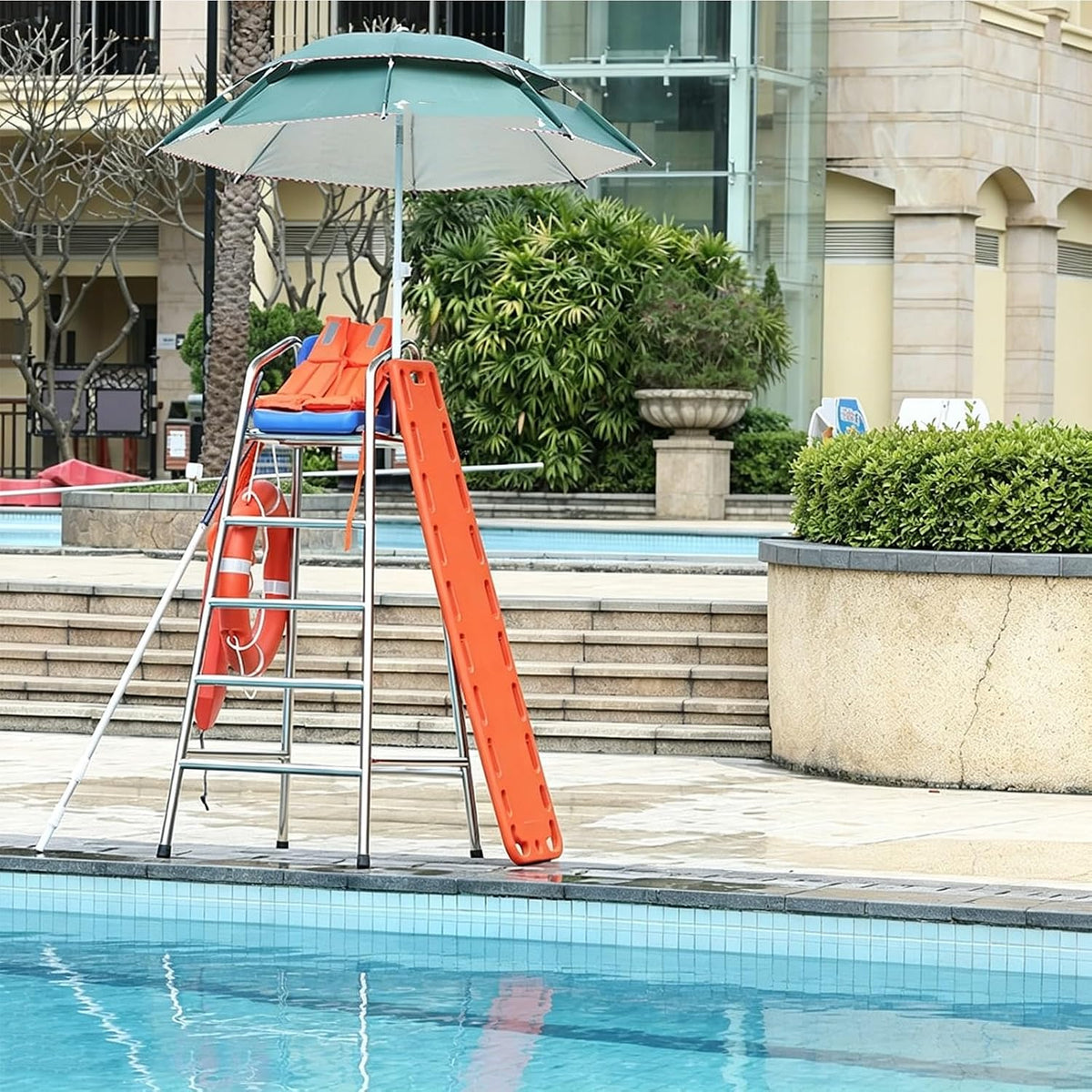 5.9ft Tall Lifeguard Chair, Commercial Elevated Rescue Ladder, Essential Lifeguard Equipment, 660LBS Load, for Swimming Beach/Water Park/Lake Outdoor Life Guard Chairs