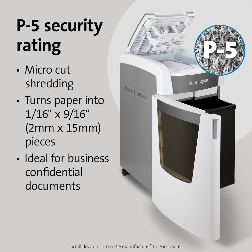 Kensington Shredder - New OfficeAssist 150-Sheet Auto-Feed Micro Cut Anti-Jam Paper and Credit Card Home Office Shredder with 11.6 gallons Pullout Wastebasket (K52050AM)