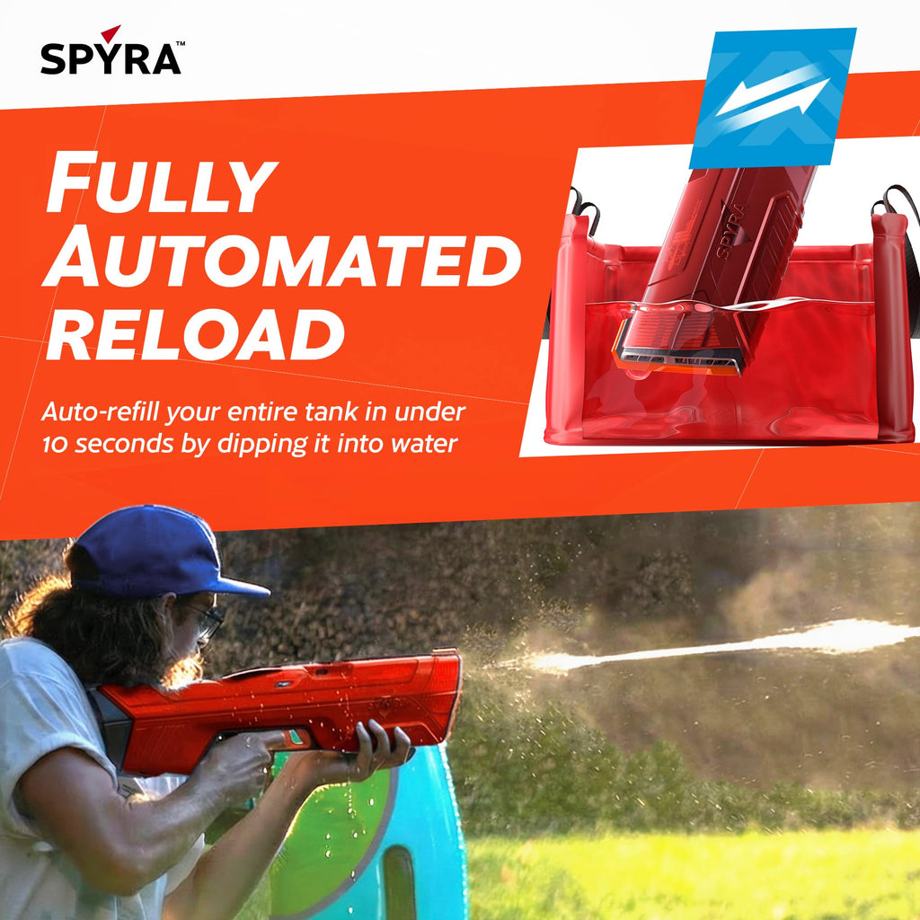 SPYRA Electric Water Blaster, Outdoor Squirt Gun for Pool Games, Blue