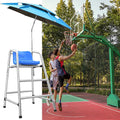 Competition Referee Stand Chair Outdoor, High Lifeguard Chair with Umbrella/Comfortable Seat, Floor Standing Heavy Duty Lifesaving Observation Chair for Gymnasiums(1.2m/3.9ft/47in)