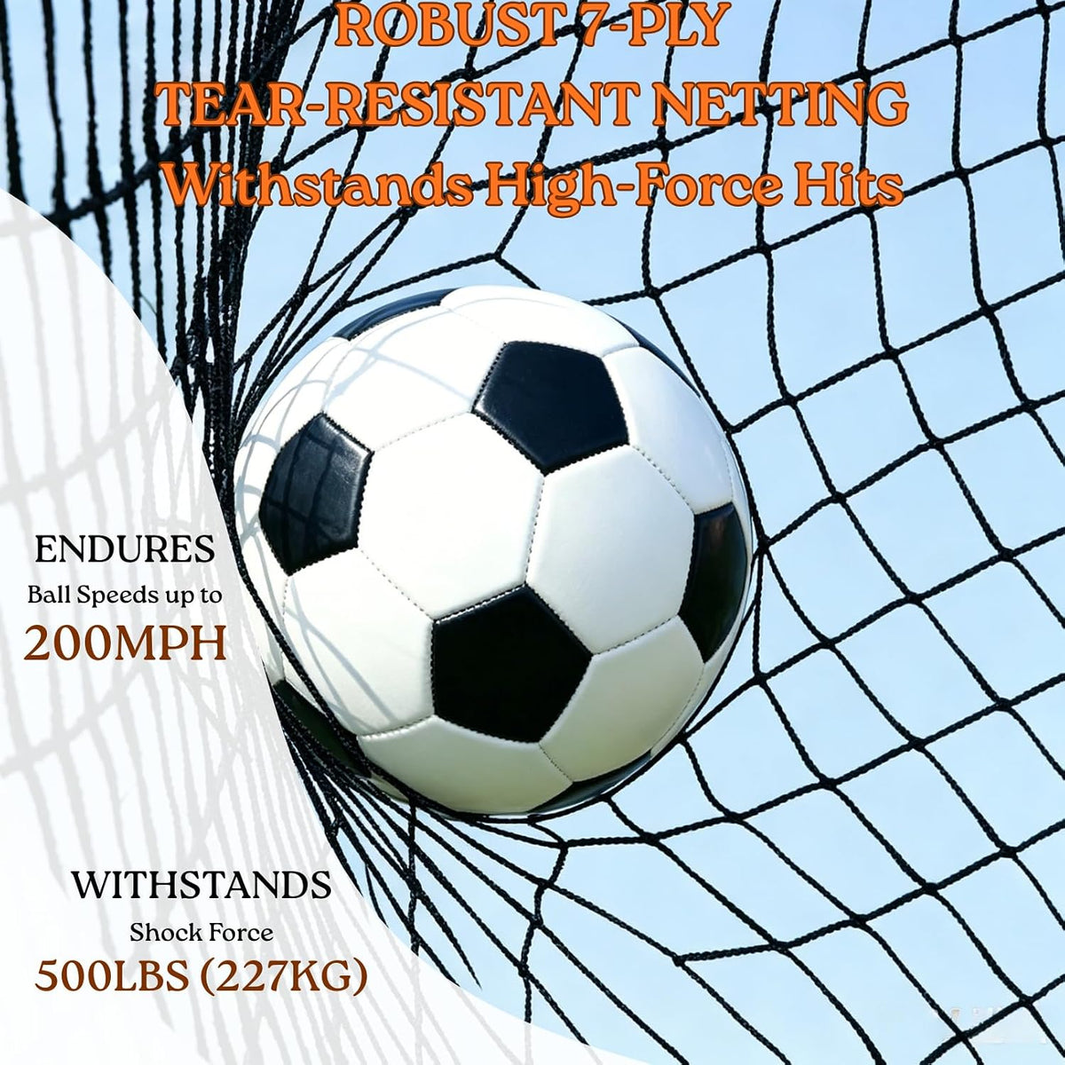 16x10FT Barricade Backstop Net â Heavy Duty All-Ball Sports Barrier Netting, Portable Lacrosse Backstop Net with Carry Bag