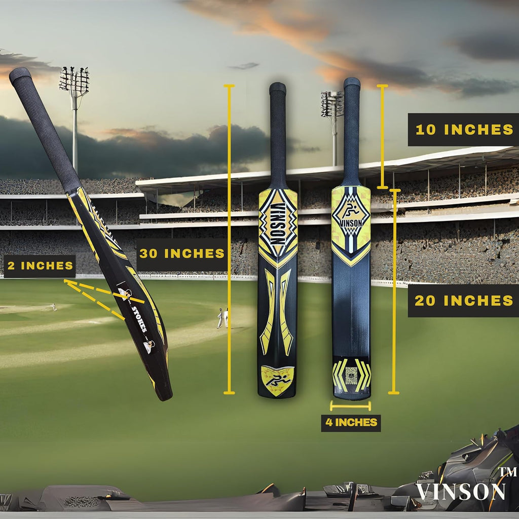 Vinson Junior Cricket Kit Set - Pack Includes Stumps, Wickets, Stands, Bat and Ball | Durable Constructions & Designed for Juniors | Indoor & Outdoor Cricket Playing Set for Kids | Birthday Gift
