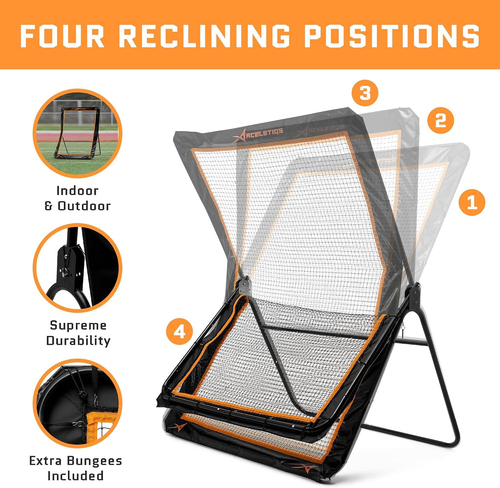 ACELETIQS Lacrosse Rebounder for Backyard 4x6 Feet Baseball Rebounder Volleyball Rebounder - Lacrosse Ball Pitchback, Throwback, Bounce Back Training Wall [Carry Bag Included]