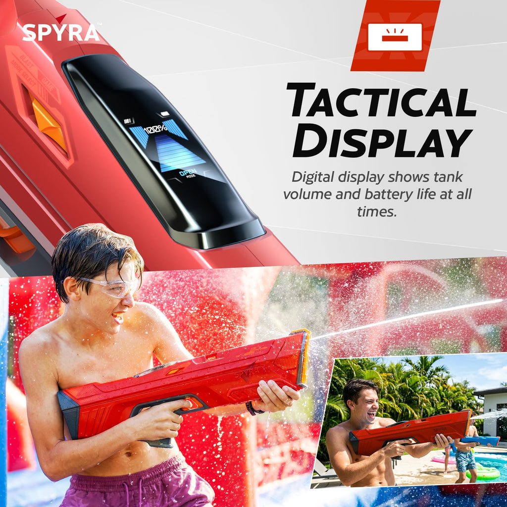 SPYRA Electric Water Blaster, Outdoor Squirt Gun for Pool Games, Blue