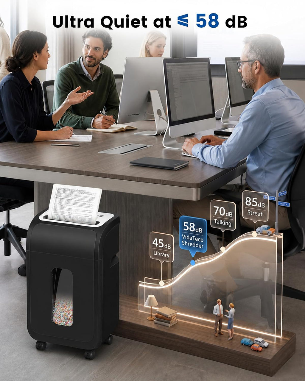 VidaTeco 14-Sheet Micro Cut Paper Shredder for Home Office Heavy Duty