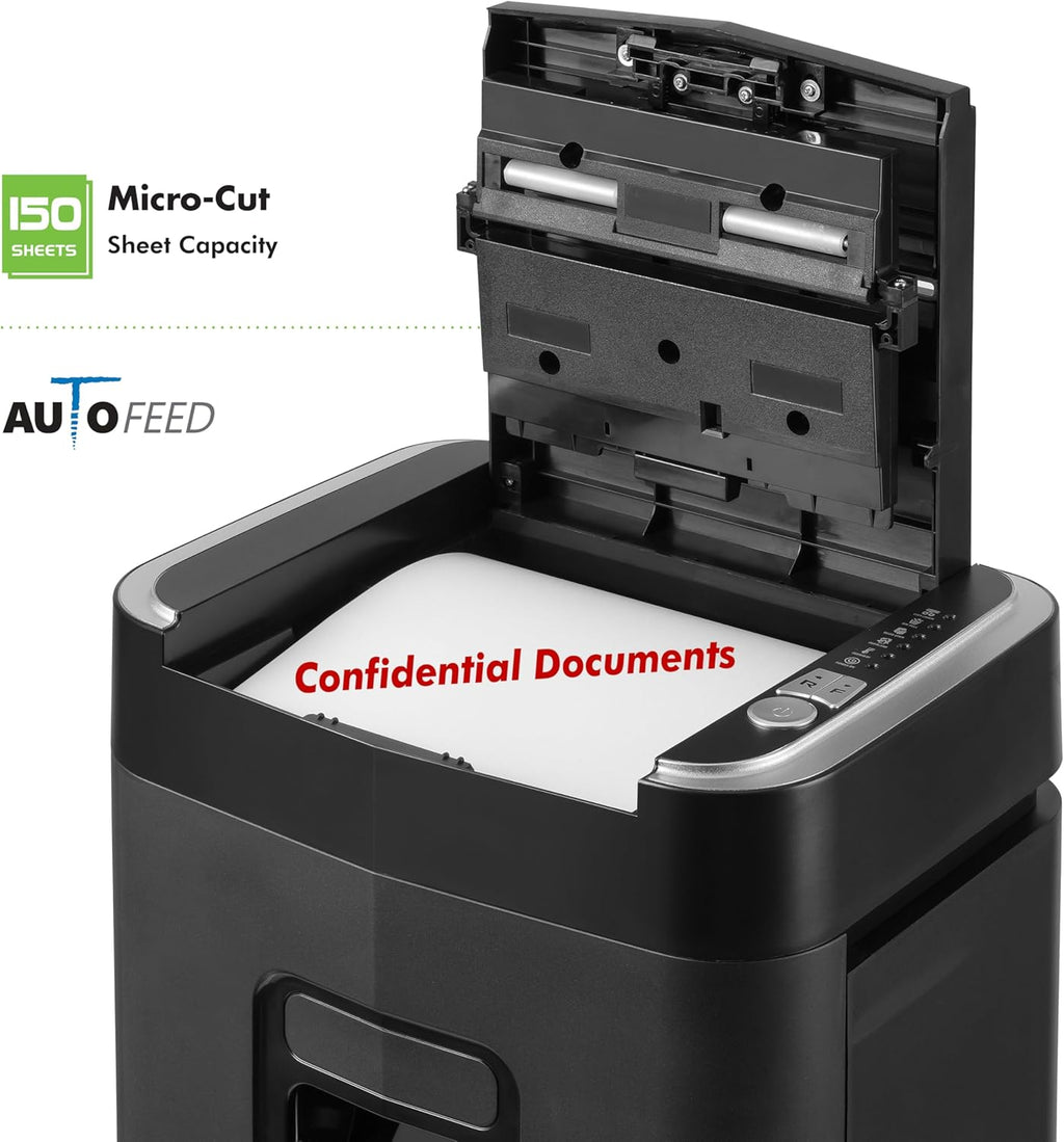 Aurora Professional Grade 150-Sheet Auto Feed Micro-Cut Paper and Credit Card Shredder/60 Minutes Continuous Run Time