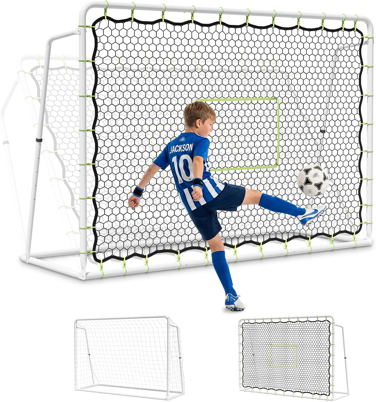 Soccer Rebounder Net, 2-in-1 Soccer Goal & Trainer, 5 Adjustable Angles