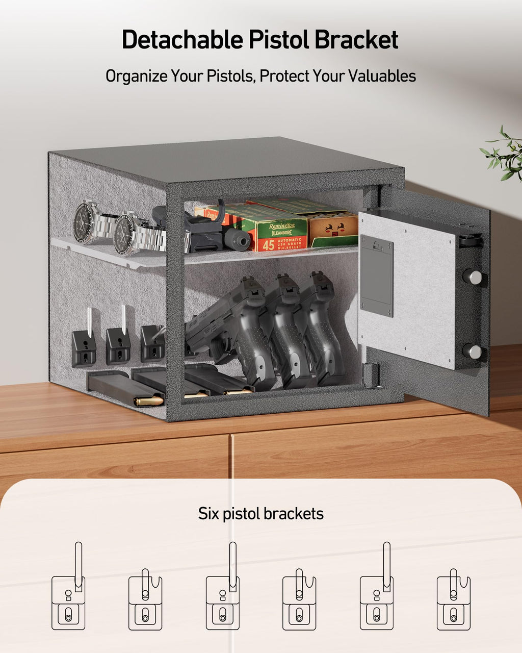 Billconch Smart Gun Safe for Multiple Pistols - Automatic Lock Safe Box