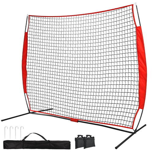 6x7/7x7/16x10/20x10ft Baseball Bating Net,Fix Ball Stop Net by Spike&2 Sandbag,Sports Net Barrier with Handbag,Lacrosse Net Backstop for Basketball,Softball,Baseball Net Barrier for Backyard