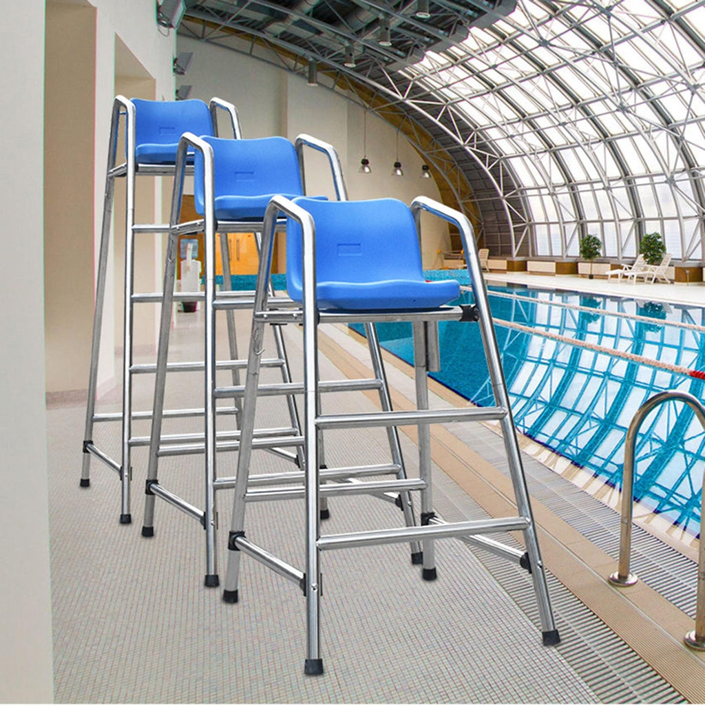 Tall Lifeguard/ Deck Chairs Outdoor, 47' '60'' 71'' High Fade-Resistant Stainless Steel Elevated Life Guard Chair - Loads 330kg, Referee Ladder Stool, Lifesaving Observation Chairs(H-180cm/70in/5.9ft)