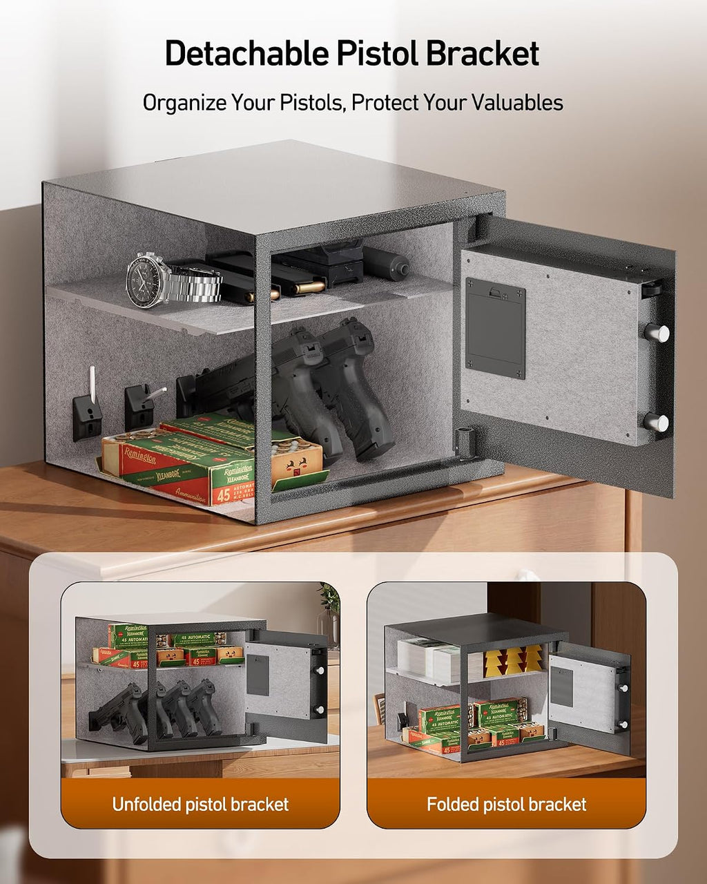Billconch Smart Gun Safe for Multiple Pistols - Automatic Lock Safe Box