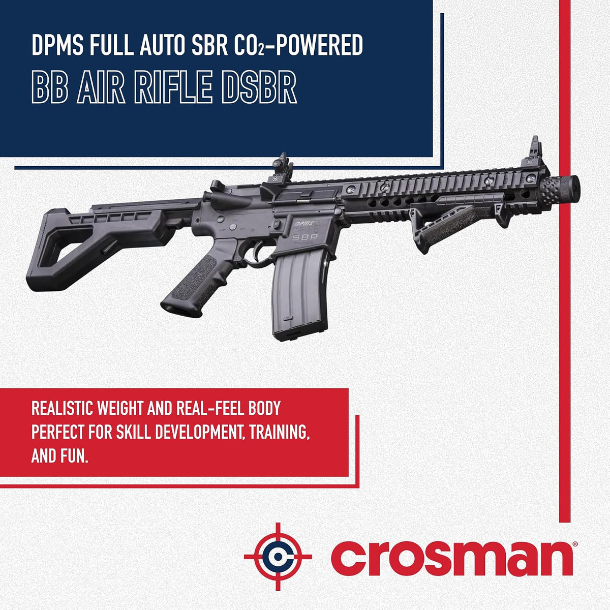 DPMS SBR CO2 BB Air Rifle - 25-Round Mag - 430 FPS - Black