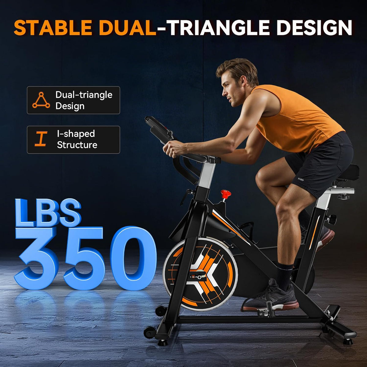 Exercise Bike, Wenoker Stationary Bike for Home, App Supported Indoor Bike with Adjustable Seat and Multi-grips Handlebar