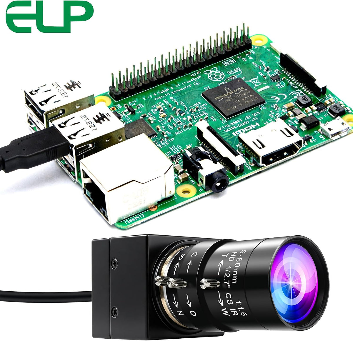 ELP 16MP Wide Angle USB Camera 5-50mm 10X Zoom Webcam for Raspberry Pi 4K Web Camera for Computer Mini UVC USB2.0 PC Variable Focus Web Cam IMX298 Industrial Lightburn Cameras for Laptop,Jetson Nano