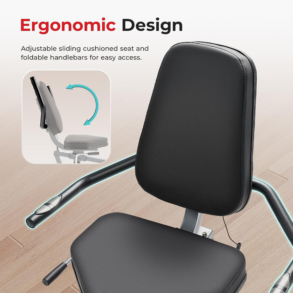 Sunny Health & Fitness Smart Magnetic Recumbent Bike for Home Cardio