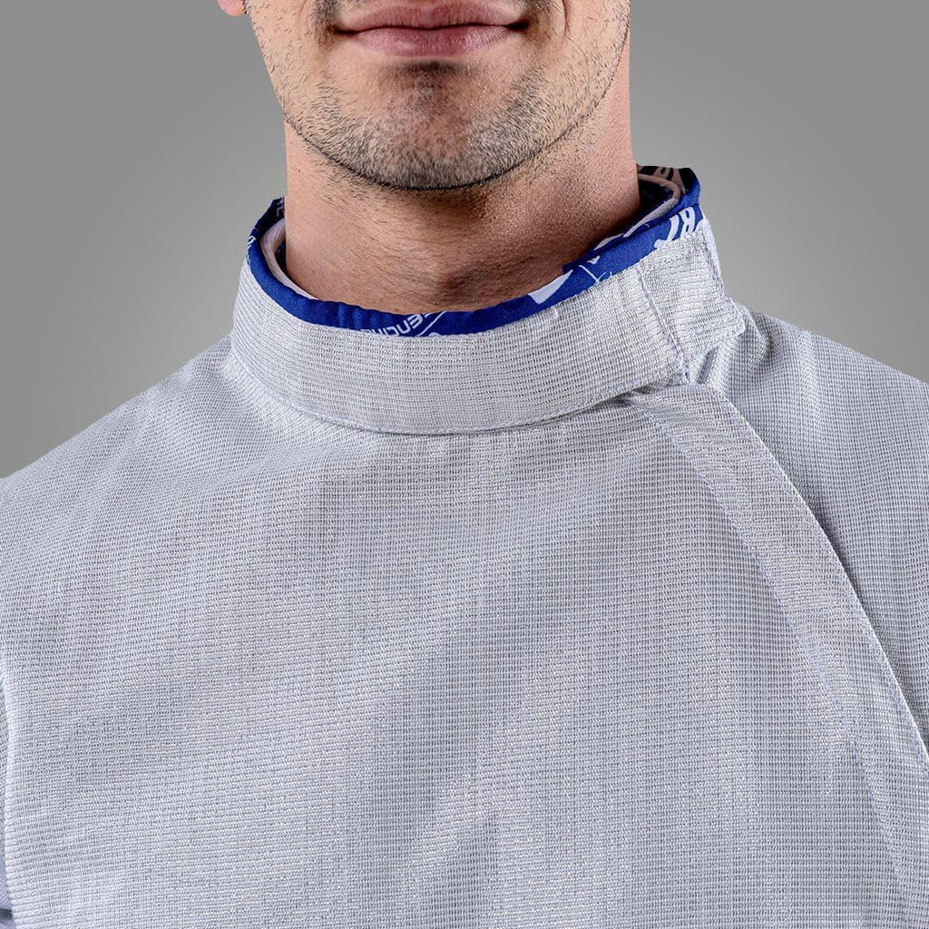 Menâs Electric Foil Jacket White INOX Washable Conductive Fencing LamÃ© for Competition and Training
