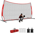 20x10FT Barricade Backstop Net, Baseball Basketball Backstop Net with Steel Frame, Ball Stop Net for Baseball, Lacrosse, Soccer, Basketball, Backstop Net for Backyard