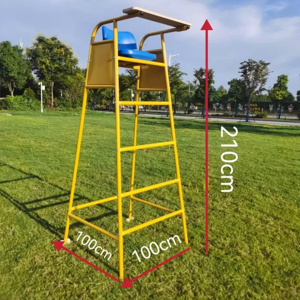 Sports Official Seat Elevated Referee Chair Volleyball Ladder Structure Umpire Pipe Two-Material Construction Secure Side Panel Suitable for Tournament Training