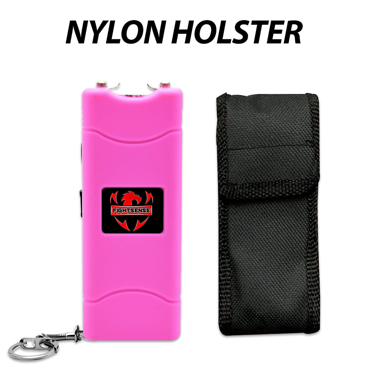 FIGHTSENSE (12 pcs) Wholesale Bulk Stun Gun Flashlight for Men and Women self Defense Device, Rechargeable Stun Gun, Nylon Holsters