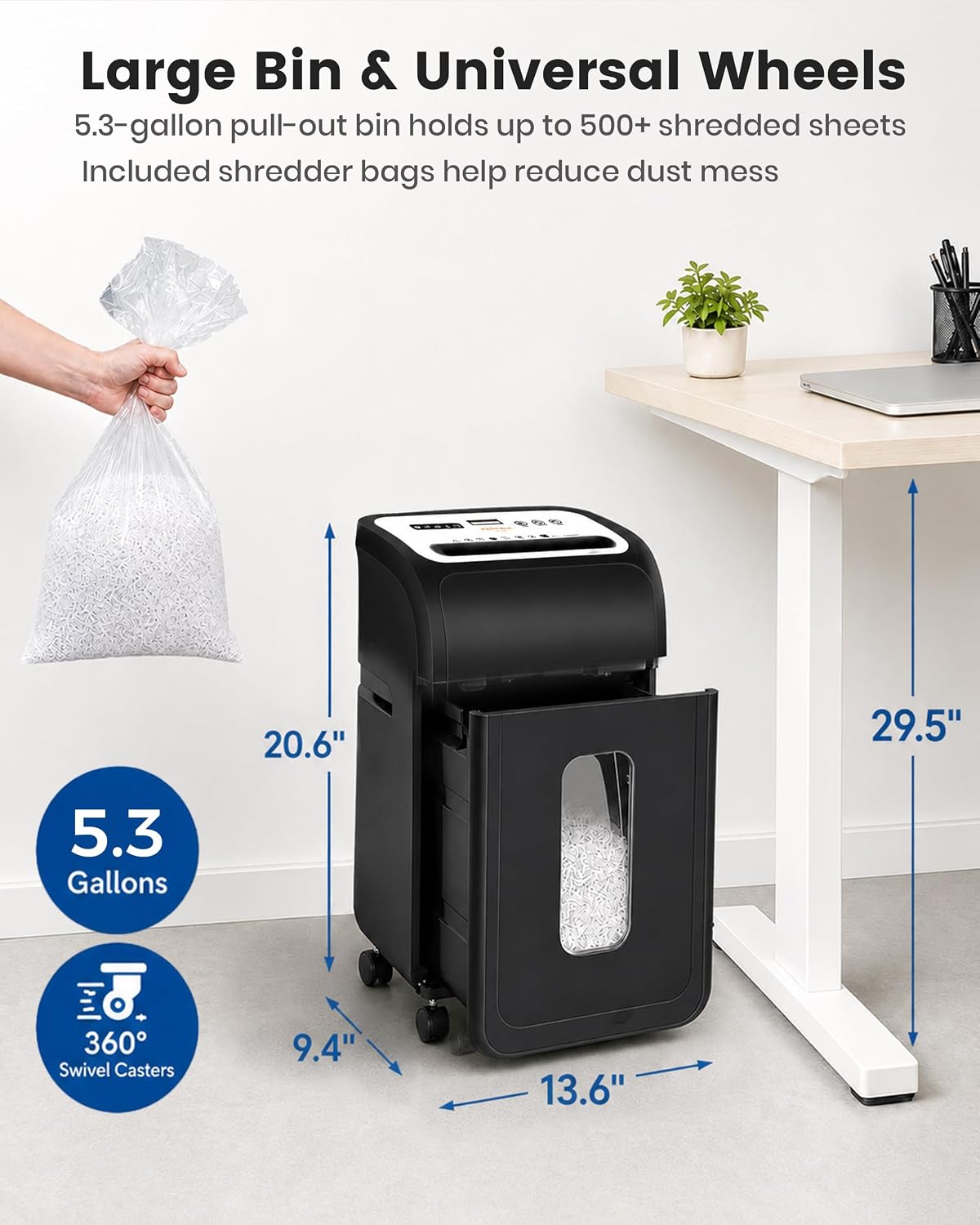 VidaTeco 14-Sheet Micro Cut Paper Shredder for Home Office Heavy Duty