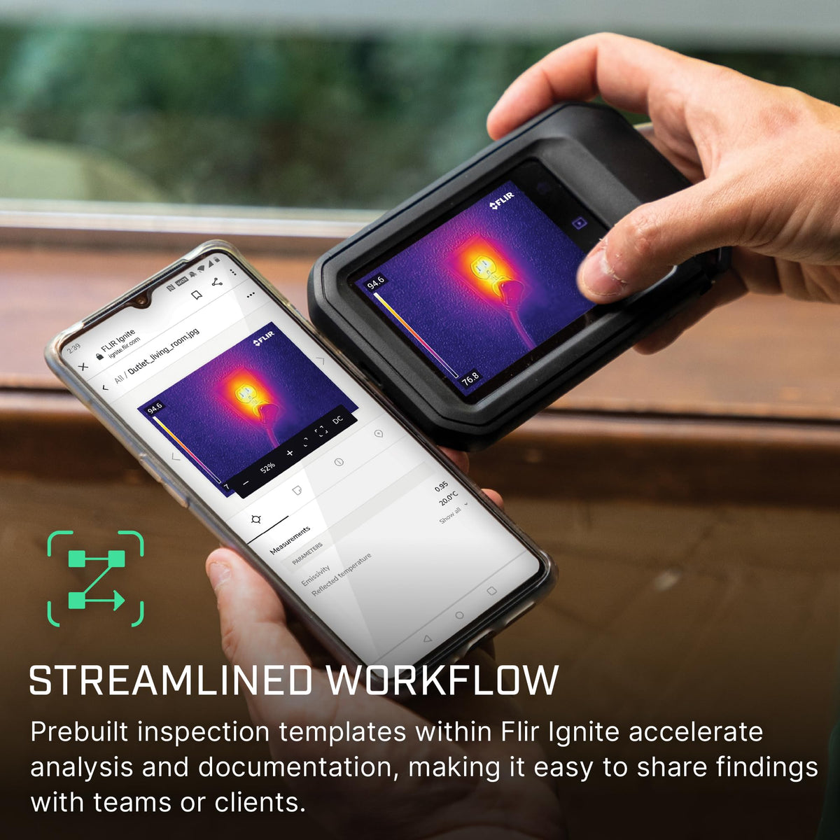 Flir C3-X Compact Thermal Imaging Camera, WiFi, 128x96 MSX, Ignite