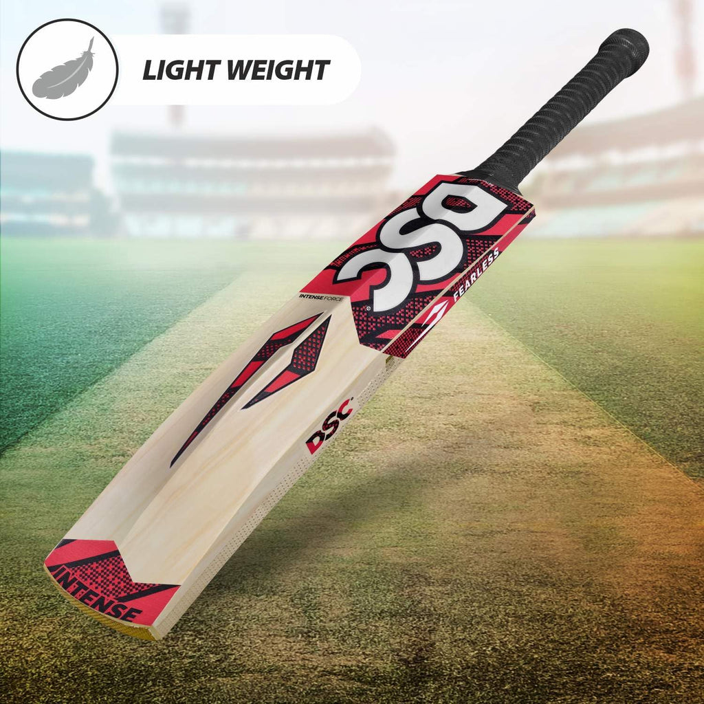 DSC Intense Force Kashmir Willow Cricket Bat for Leather Ball |Size-4 | Light Weight | Free Cover|