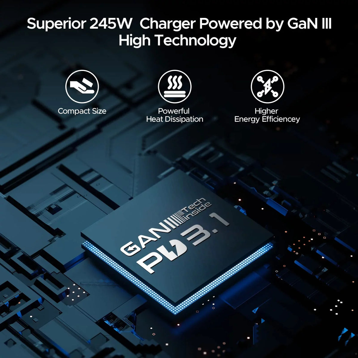Key Power 245W USB C Charger Station, 140W PD 3.1 GaN Type C Power Adapter with 4Port Fast Charge for Air/ Pro 16", XPS, iPad, iPhone, Galaxy, Steam Deck