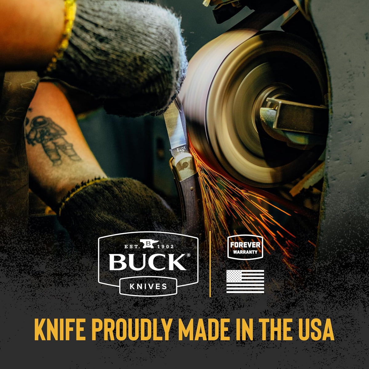 Buck Knives 120 General Hunting Knife with Sheath, Phenolic Handle, 8.3 oz