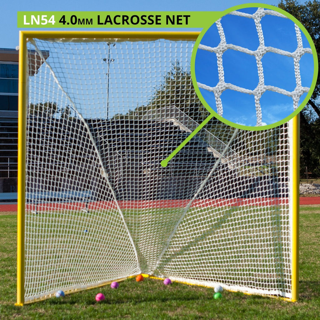 Champion Sports Lacrosse Goal Net - 6mm Official Size White Nylon Net Replacement (Pack of 2)