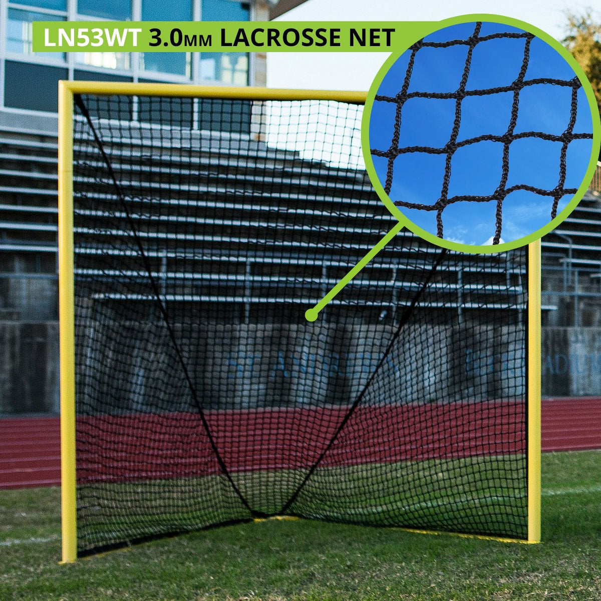Champion Sports Lacrosse Goal Net - 6mm Official Size White Nylon Net Replacement (Pack of 2)