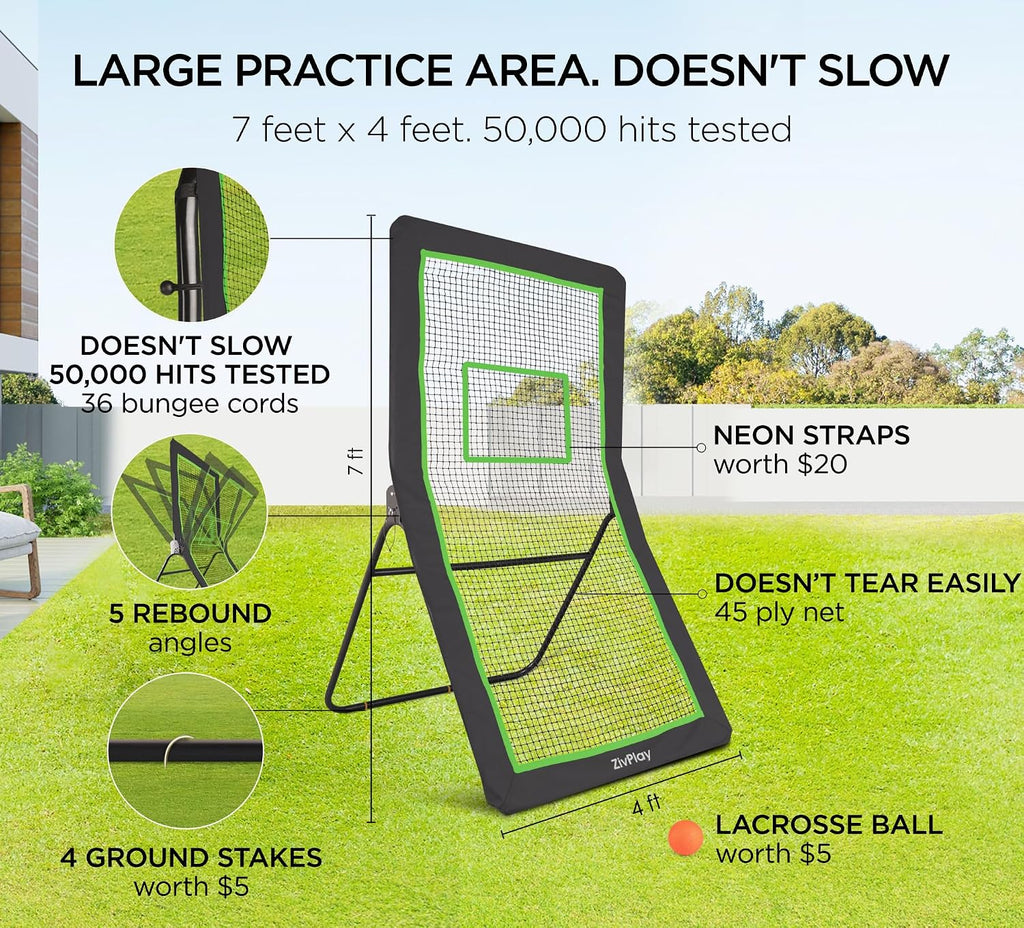Lacrosse Rebounder for Backyard Lacrosse Bounce Back Net for Lax Practice