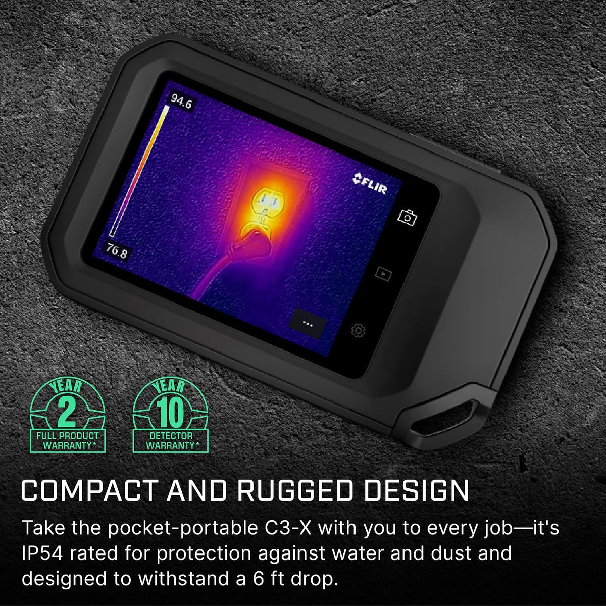 Flir C3-X Compact Thermal Imaging Camera, WiFi, 128x96 MSX, Ignite