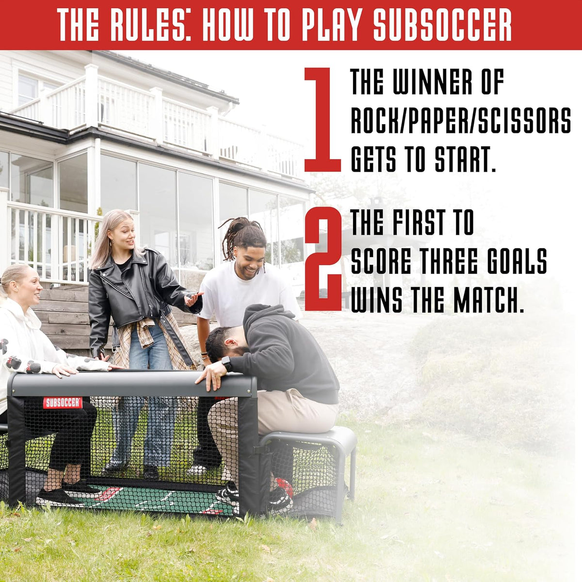 Subsoccer S3 Edge Bench Soccer Game with Mat and Ball, Portable Table Set