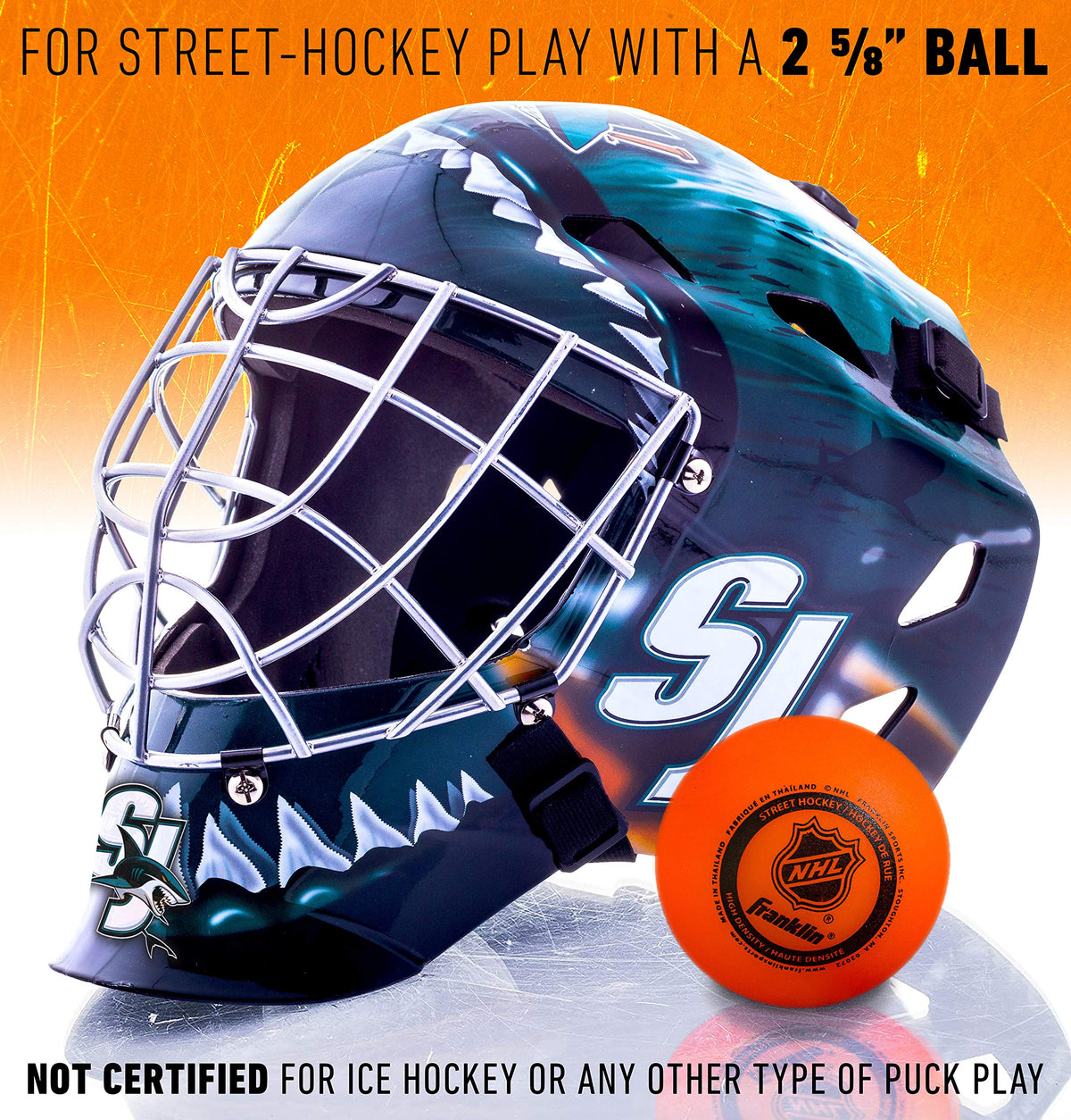 Franklin Sports Team Licensed NHL Hockey Goalie Face Mask - Goalie Mask for Kids Street Hockey - Youth NHL Team Street Hockey Masks