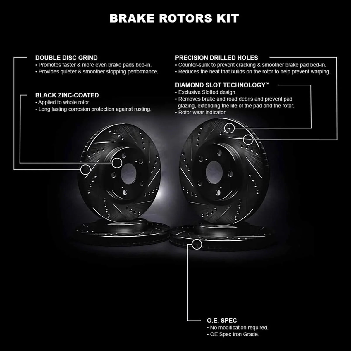 R1 Concepts Whpn2 20005 R1 Concepts Brake Rotor D/S Black Fits select: 2014-2017 JAGUAR F-TYPE S, 2018-2020 JAGUAR F-TYPE
