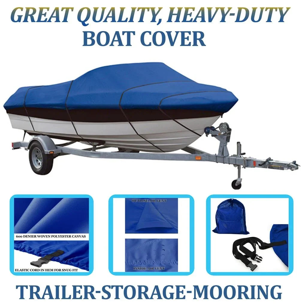 BLUE, GREAT QUALITY BOAT COVER Compatible for Sea Ray 210 Select BR (1996 1997 1998 1999 2000 - 2012)