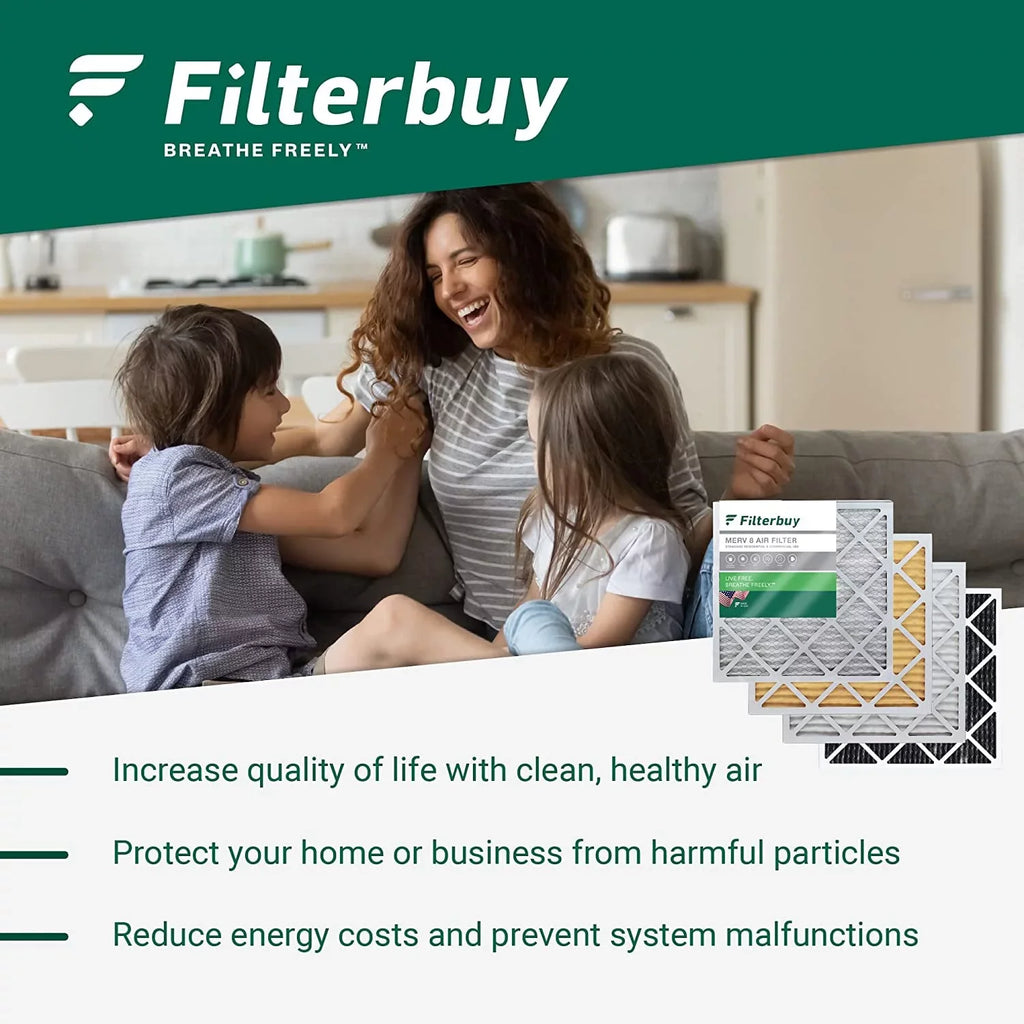 Filterbuy 25x25x1 MERV 8 Pleated HVAC AC Furnace Air Filters (12-Pack)