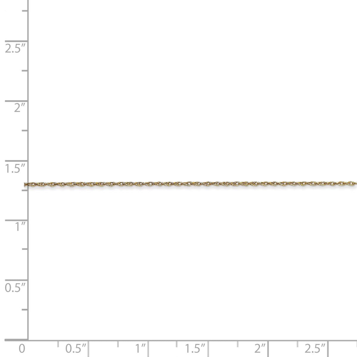 Primal Gold 10 Karat Yellow Gold .5mm Carded Cable Rope Chain