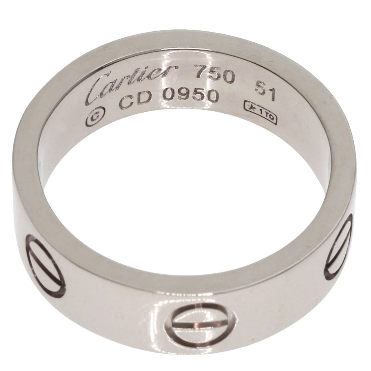 Pre-Owned Cartier Love Ring #51 Ring, 18K White Gold, Women's, CARTIER (Good)